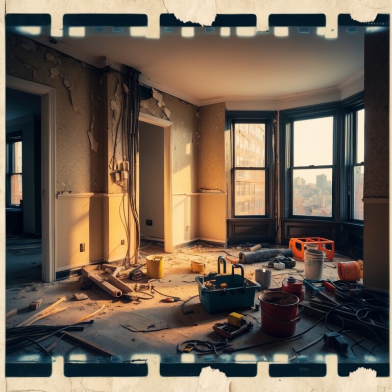 fotografia przedstawiająca remont w mieszkaniu