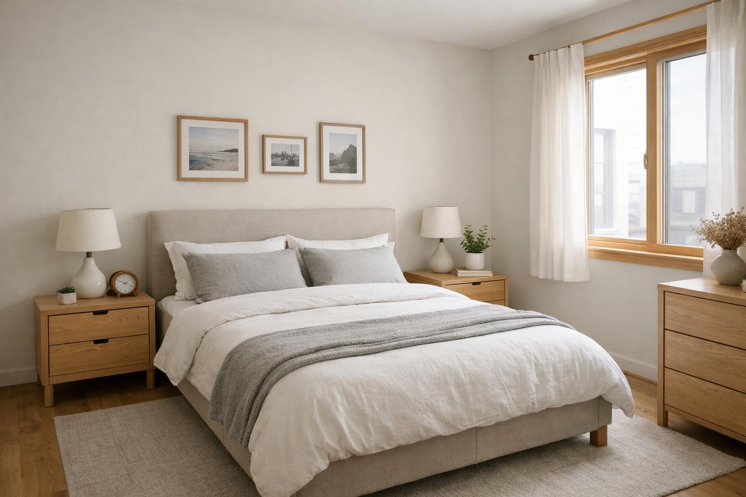 Sypialnia oświetlona naturalnym światłem dziennym